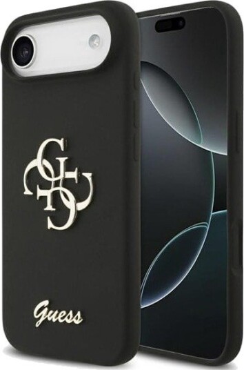 GUESS Silicone Big 4G Script case for iPhone Air - black