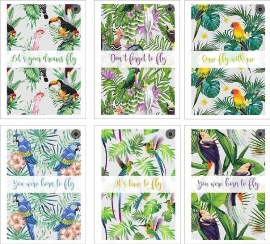 Ziemia Obiecana Notatbok A5/80K Linjert Fowl 5 Stk