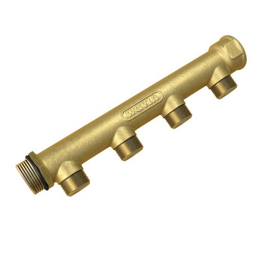Wavin Fordelerrør 3/4" med 4 Avgreninger 1/2" - Fast Muffe