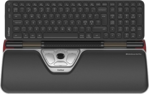 Contour RollerMouse Red Plus Trådløs Trackball Mus med Balance MID Tastatur Contour RollerMouse Red Plus Trådløs Trackball Mus med Balance MID Tastatur