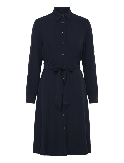 Lauren Ralph Lauren Double-Faced Georgette Shirtdress - Navy - 46 Lauren Ralph Lauren Double-Faced Georgette Shirtdress - Navy - 46
