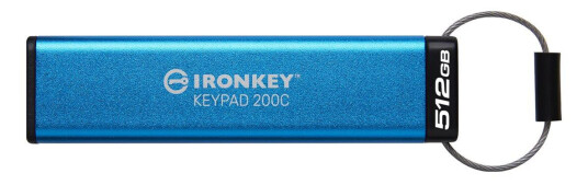 Kingston IronKey Keypad 200C - USB-flashstasjon - 512 GB Kingston IronKey Keypad 200C - USB-flashstasjon - 512 GB