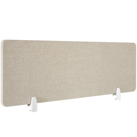 tectake Akustisk skjerm til skrivebord lydabsorberende - 160 x 40 cm,beige