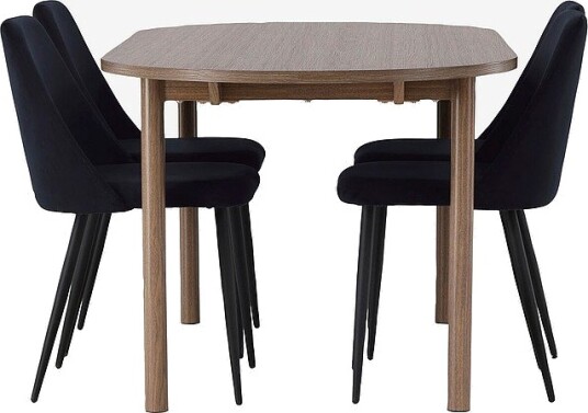 Venture Home Spisegruppe Andy med 4 stk stoler Night Brun Venture Home Spisegruppe Andy med 4 stk stoler Night Brun