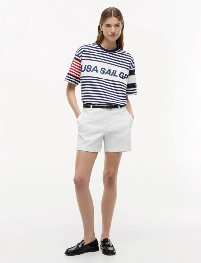 Tommy Hilfiger Us Sailgp Marine Stripe Tee Navy L Tommy Hilfiger Us Sailgp Marine Stripe Tee Navy L
