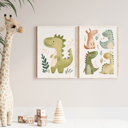Poster Dinosaurvenner / Sett med 2