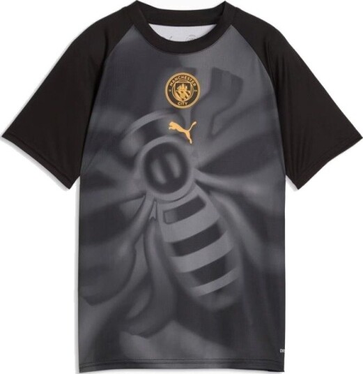 Manchester City Trenings T skjorte Pre Match   PUMA Svart/archive Gold Barn størrelse 140 cm