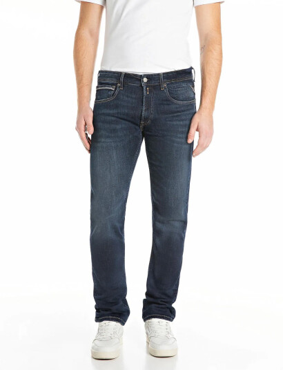 Replay Grover Trousers Straight 99 Denim - Navy - 32 x 34 Replay Grover Trousers Straight 99 Denim - Navy - 32 x 34