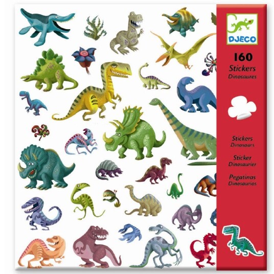 Djeco Klistremerker Dinosaurer 160 stk.