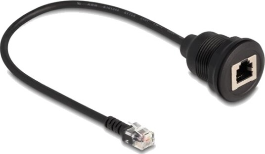 Delock Nettverkskabel Rj 12 Hann Til Rj 12 Hunn D Sub 30 Cm 4 Mm Svart