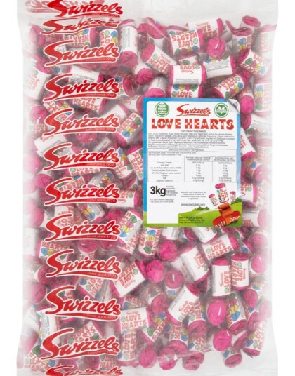 3 kg Swizzels Love Hearts Mini   STOR Pose med ca 270 stk