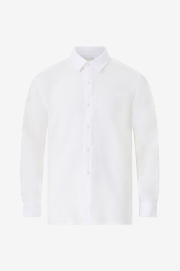 Calvin Klein Linskjorte LS Solid Linen Classic Shirt Hvit