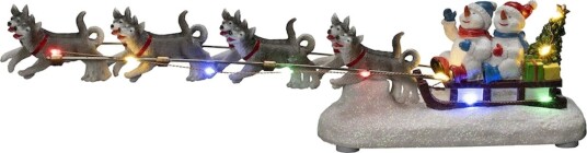 Konstsmide Snowmen in sledge Figur Flerfarget Polyresin Universell IP20 6 timer