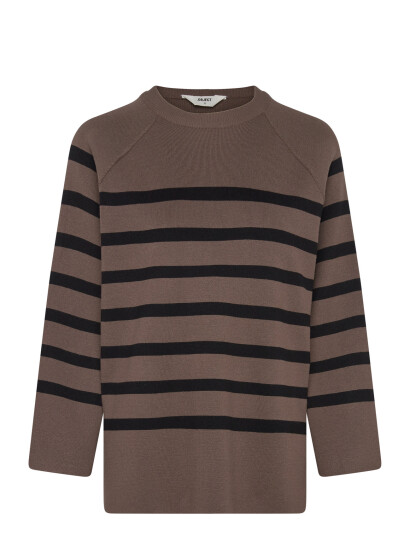 Object Objester Ls Knit Top Noos - Brown - S
