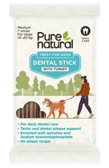 Purenatural Dental Sticks Kalkun 7 Stk M 