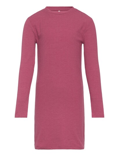 Kids Only Kmgtella Life Solid L/S Dress Jrs Pink 104