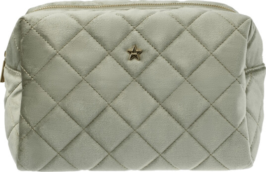 DARK Velvet Square Quilted Make Up Pouch Large Milieu Green