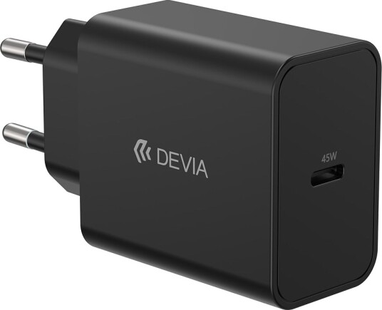 Devia Lader Rocket Pd 45W 1Xusb-C Svart + Usb-C Til Usb-C-Kabel