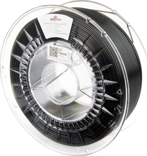 Spectrum PET-G Premium Filament 1.75 mm 1000 g Transparent/Sort 80473