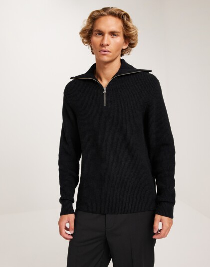 Samsøe Samsøe Alts half zip 13068 Strikkegensere Svart