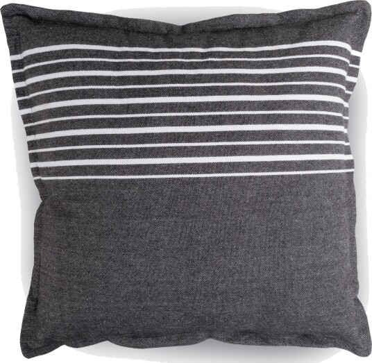 Pyntepute 45x45 cm 100% bomull antrasittgrå med hvite striper