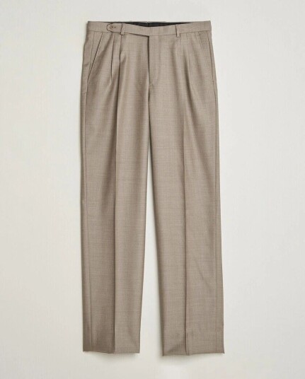 Brioni Capri Wool Trousers Beige