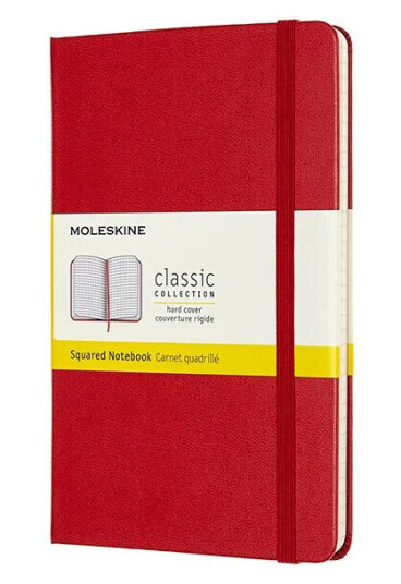 Moleskine Ntbk M Sq Scarl Red Hard