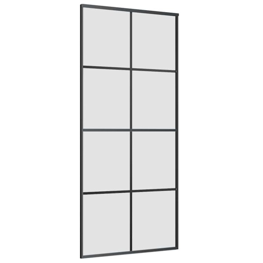 vidaXL Skyvedør med monteringssett svart 90x205 cm ESG-glass