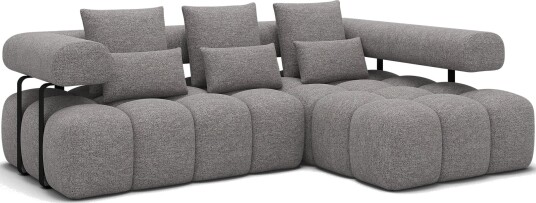 Levvi 3 seters boblete sovesofa med divan høyre Coralline 03