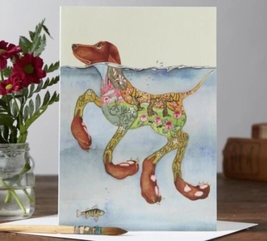 Carnet A044 B6 + Konvolutt Swimming Dog