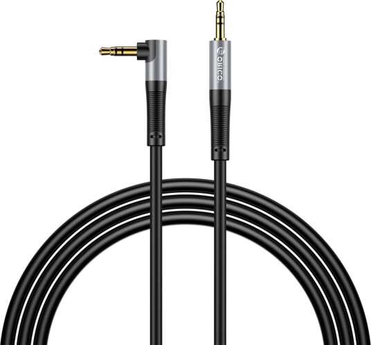 Orico AXW 3,5 mm mini-jack, hann-til-hann, vinklet lydkabel, 2 m – svart