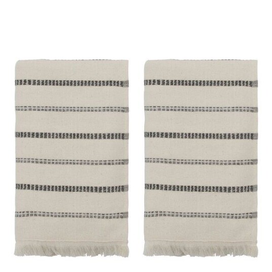 Meraki - Håndkle 50x100 cm 2 stk offwhite/svart
