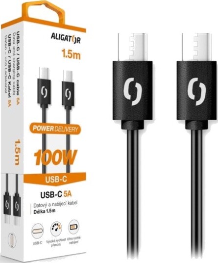 Aligator Datkp46 Usb-Kabel 1,5 M Usb 3.2 Gen 1 3.1 Gen 1 Usb C Svart