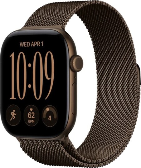 Apple Watch Series 12 46mm GPS (mørk bronse aluminium/mørk bronse Milanese Loop) S/M