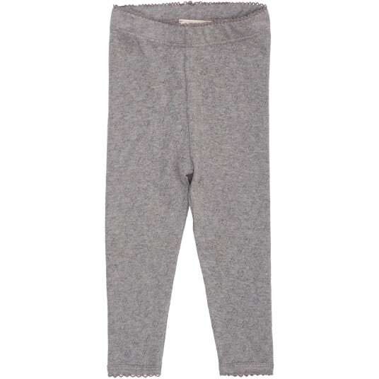 COPENHAGEN COLORS Grey Mel Pointelle Heart Leggings 68