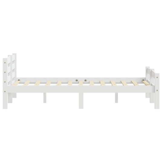 vidaXL Sengeramme hvit heltre furu 160x200 cm