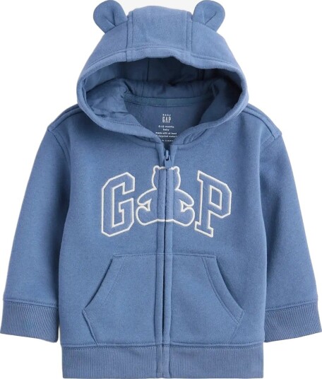 GAP Baby Vintagesoft Brannan Bear Gap Logo Zip Hoodie   BAINBRIDGE BLUE   80/86