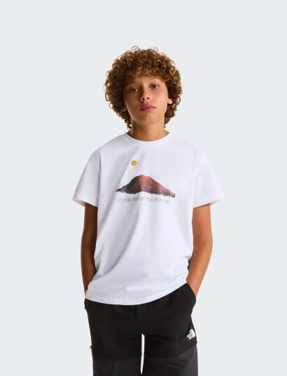 The North Face B Mountain Night Relaxed Ss Tee White S