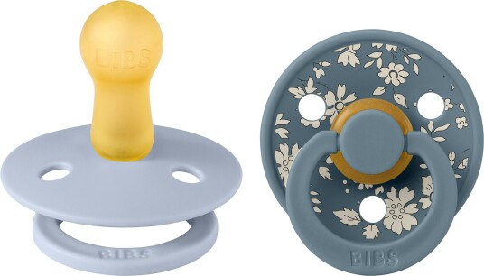 BIBS x Liberty Colour Smokk 2-Pack Lateks Str 2 Rund Capel/Dusty Blue Mix