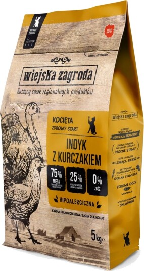 Wiejska Zagroda Tørrfôr Kitten Med Kylling Kalkun 5 kg