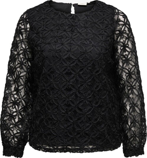 Only Carmakoma   Bluse Carsage L/S O Neck Structure Top Wv   Hvit