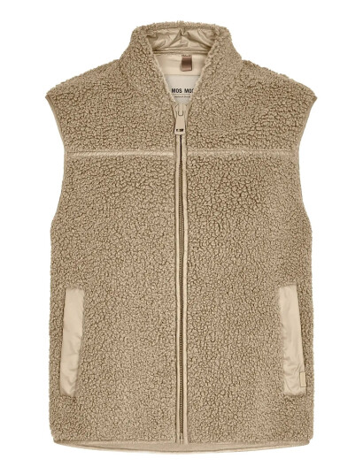 MOS MOSH Mmrowe Teddy Waistcoat Beige XL MOS MOSH Mmrowe Teddy Waistcoat Beige XL
