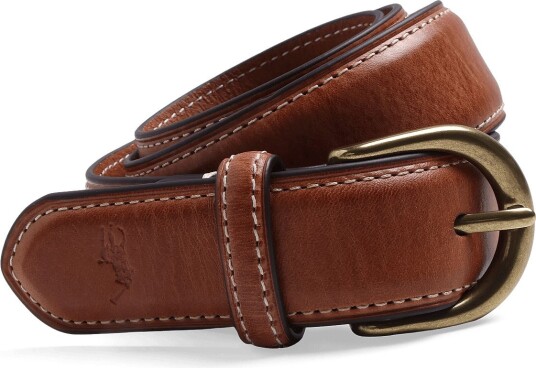 Polo Ralph Lauren Leather-Rd Bckl Bt-Blt-Med - TAN - 42