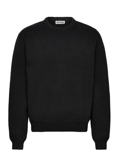 Weekday Regular Cotton Sweater - Black - S