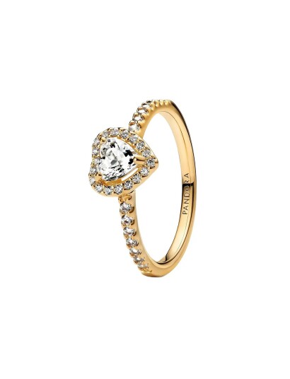 Pandora Heart 14K Gold Plated Ring With Clear Cubic Zirconia   Gold   48
