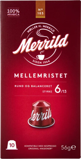 Merrild | Mellemristet 10 kapsler til Nespresso®