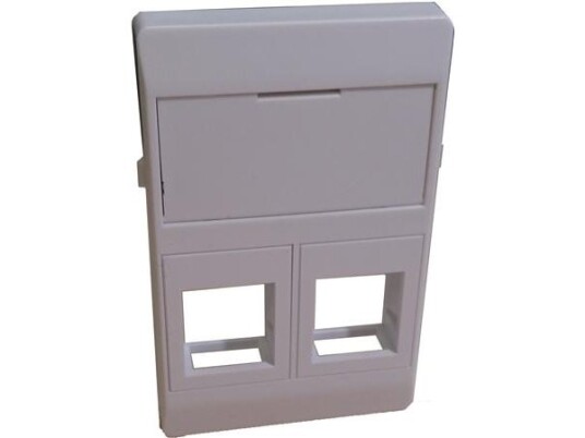 Dataudtag Lige 1½ Modul Type F For 2 Stk. Csslr Plus Keystone Konnektor Farve: Hvid