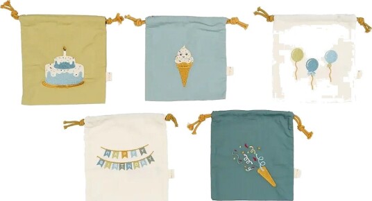 Fabelab Gift Bags 5-Pack - Blue Mix - SLATE - One Size