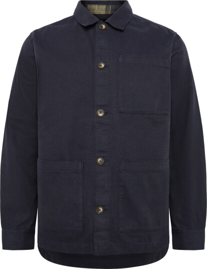 Barbour Barbour Tartan Trimmed Washed Overshirt   Navy   XL