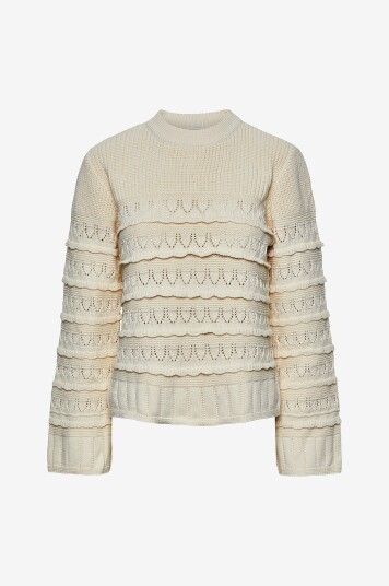 Y.A.S - Genser yasTimu LS Knit Pullover - Beige